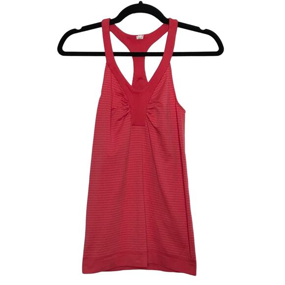 Under Armour Womens XSmall XS Perfectly Seamless V Tank Pink Stripe Racerback - Picture 1 of 8